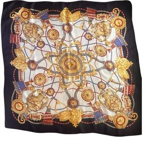 Monique Valery Baroque Print Silk Scarf